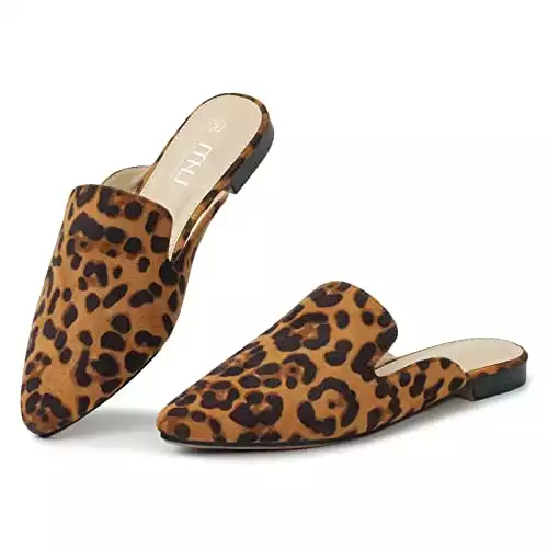 Pointed Toe Leopard Print Mules