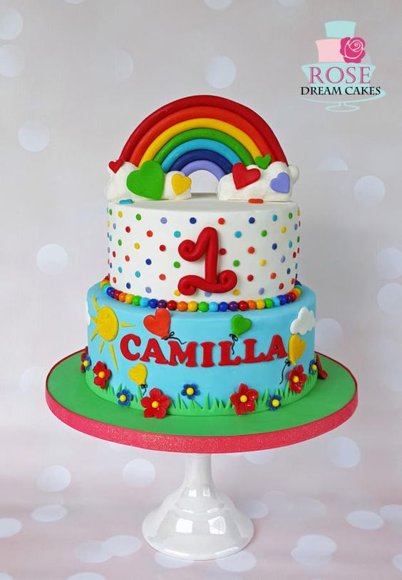 Rainbow Birthday Cake by Rose