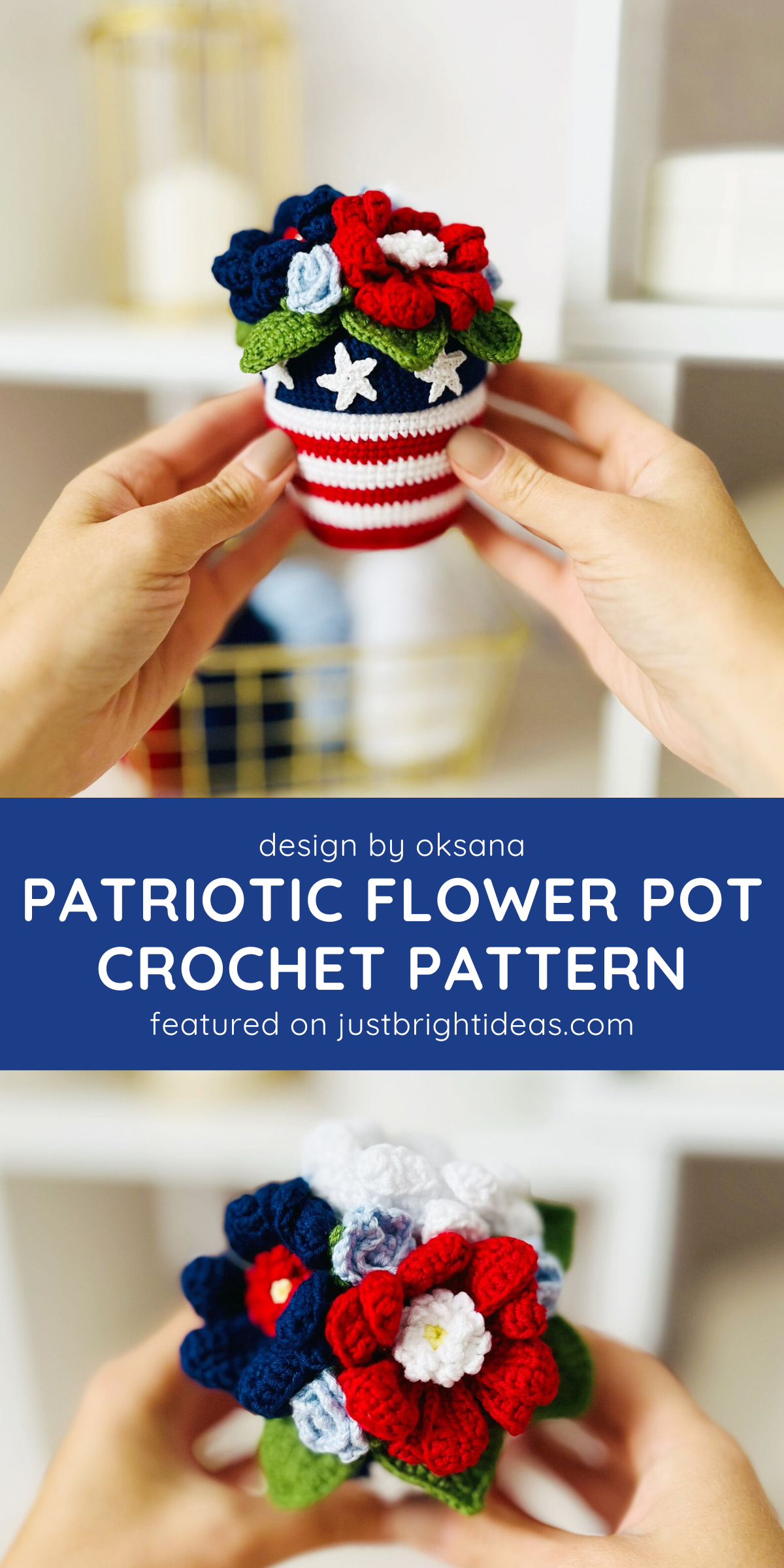 🌺🇺🇸 "Brighten up your Independence Day with a beautiful red, white, and blue flower pot filled with crochet flowers! Perfect for a festive centerpiece." 🌼🧶
👉 Head to our post to see the pattern! 🔗