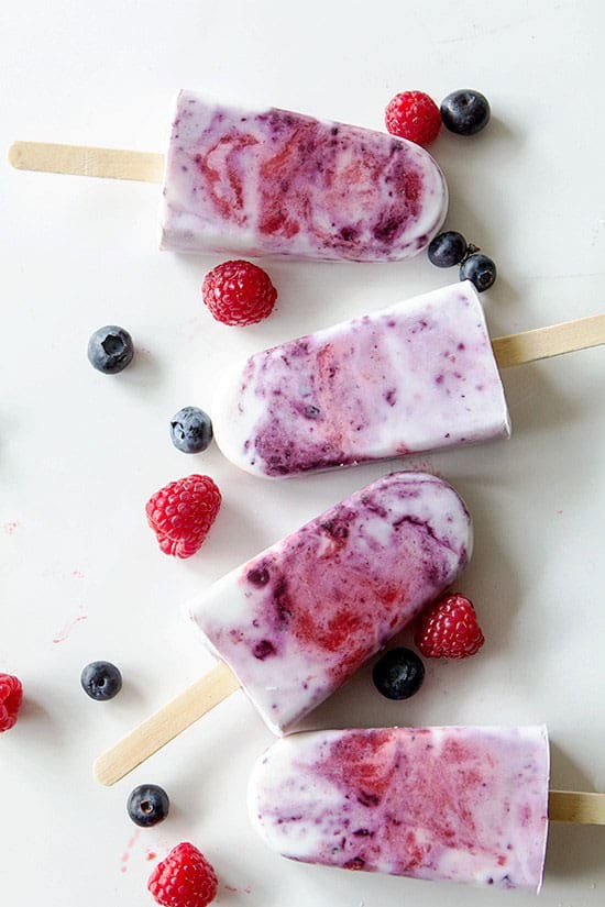 4th of July Mixed Berry Swirl Popsicles