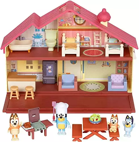 Bluey Mega Bundle Home, BBQ Playset, and 4 Figures | Amazon Exclusive , Multicolor