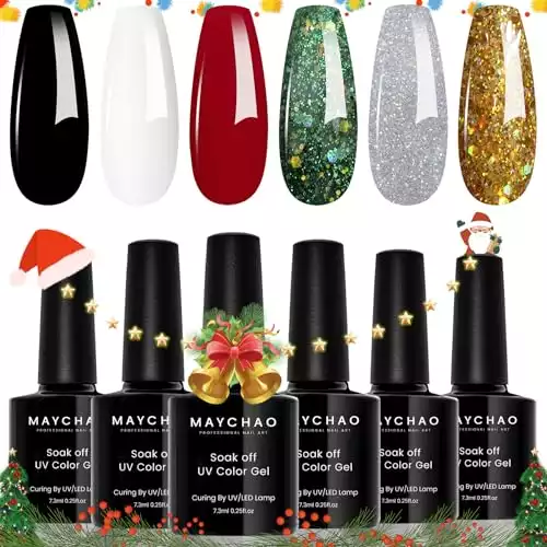 Christmas Gel Nail Polish Set 6 Colors