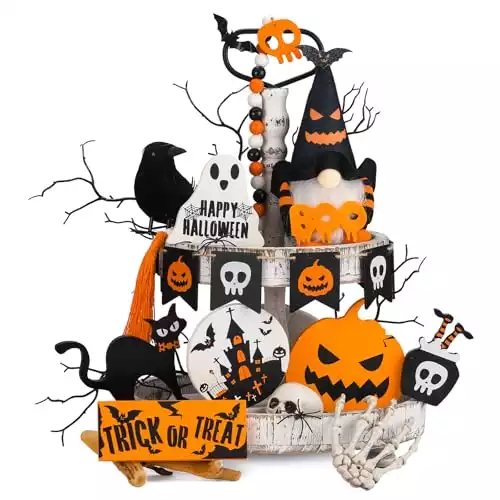 Halloween Tiered Tray Decor Set