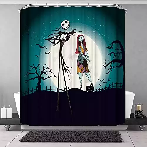 Nightmare Before Christmas Sally and Jack Shower Curtain