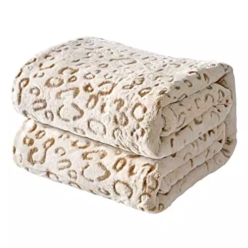 Leopard Print Fleece Throw Blanket