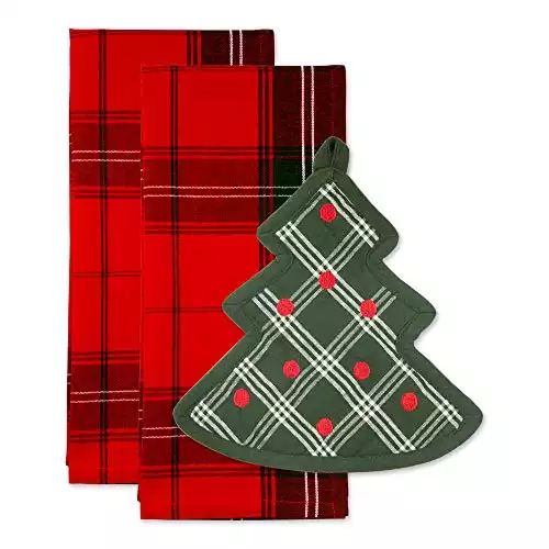 Christmas Tree Potholder and Kitchen Towels