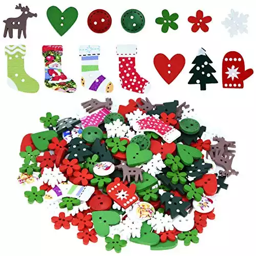 Christmas Wooden Buttons