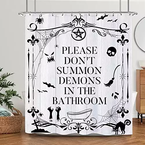 Funny Bathroom Rules Gothic Shower Curtain