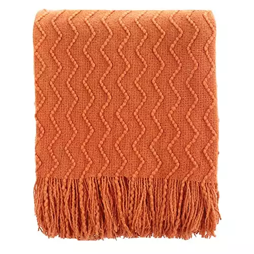 Burnt Orange Throw Blanket for Couch