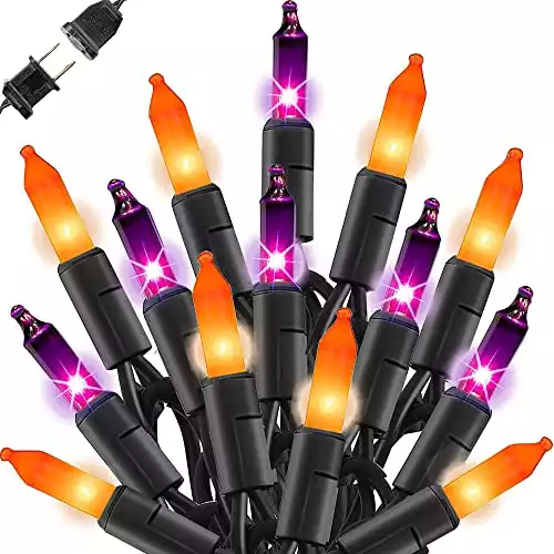 Dazzle Bright Purple and Orange Halloween Lights