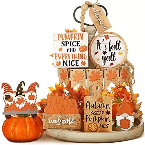 Fall Tiered Tray Decor Set