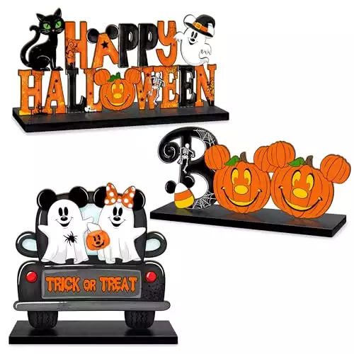 Halloween Mouse Shaped Cute Ghost Table Sign Decor