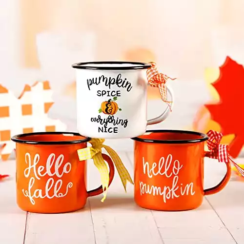 3 Autumn Thanksgiving Mini Coffee Mugs