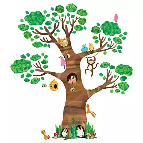 Large Giant Tree and Animals Kids Wall Decals