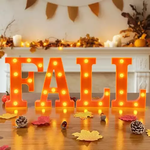 Light Up Fall Letters