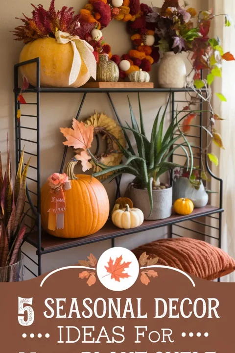 Give your plant shelf a festive touch with these seasonal decor ideas! From fall foliage to holiday accents, these tips will keep your greenery stylish year-round. ?? #SeasonalDecor #PlantShelfIdeas #HomeDecorInspo #IndoorPlants #StylishSpaces