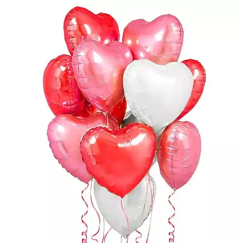 Heart Foil Balloons for Valentines Day Decorations