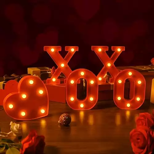 Valentine's Day Letter Lights Sign Table Decorations