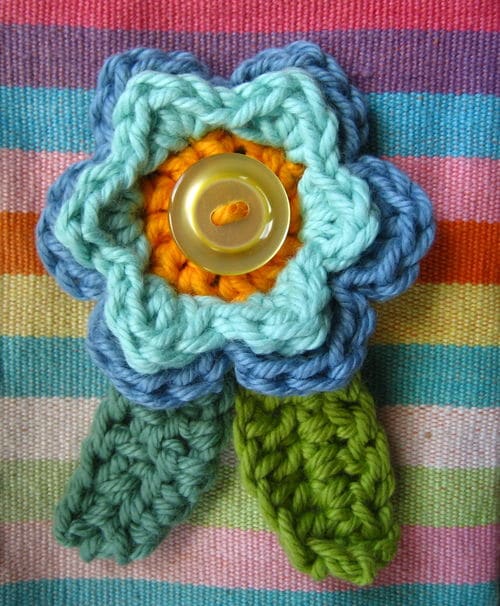 Crochet Flower with leaves