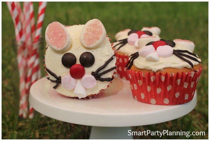 Easter Bunny Face Cupcakes