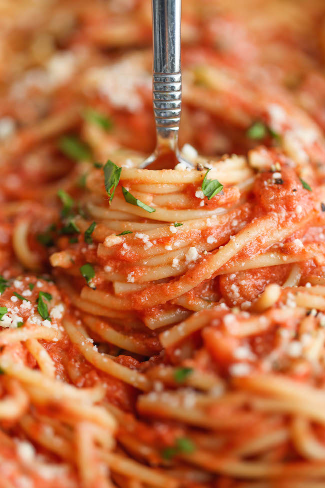 Spaghetti with Tomato Cream Sauce