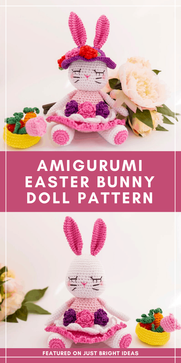 Follow the crochet pattern to make this super sweet amigurumi Easter bunny - she'll make a wonderful handmade gift! #easter #crochet