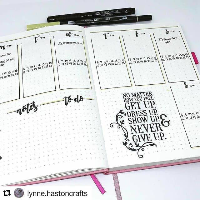Add a quote to your bujo weekly