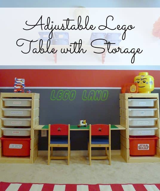 Adjustable Lego table with storage