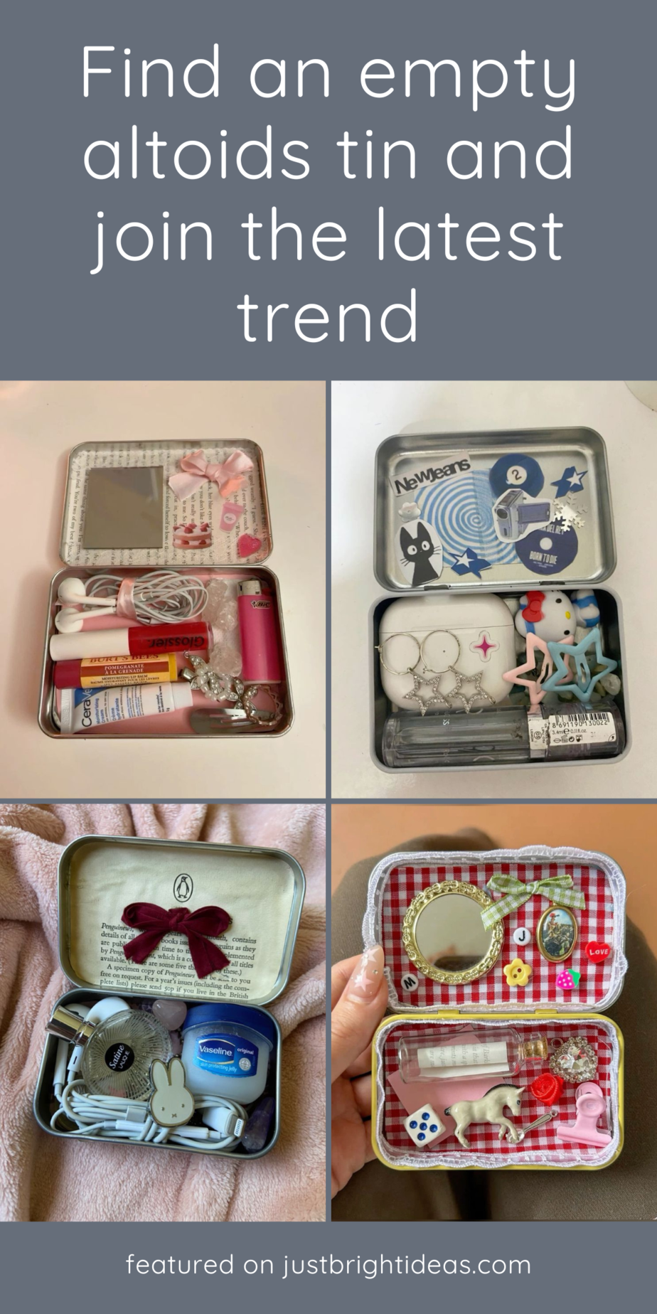 Have you caught on to the Altoids wallet trend on TikTok yet? These adorable and practical DIY wallets are all about repurposing those classic mint tins into tiny organizers for your essentials. They’re perfect for stashing cash, cards, a spare key, Band-Aids, hair ties, mints, a mini pen, a USB drive, earbuds, and even some medication. It's like having a little emergency kit right in your pocket! So, if you want to stay stylish and super organized, jump on this trend and make yourself an Altoids wallet. Trust me, you'll love it!