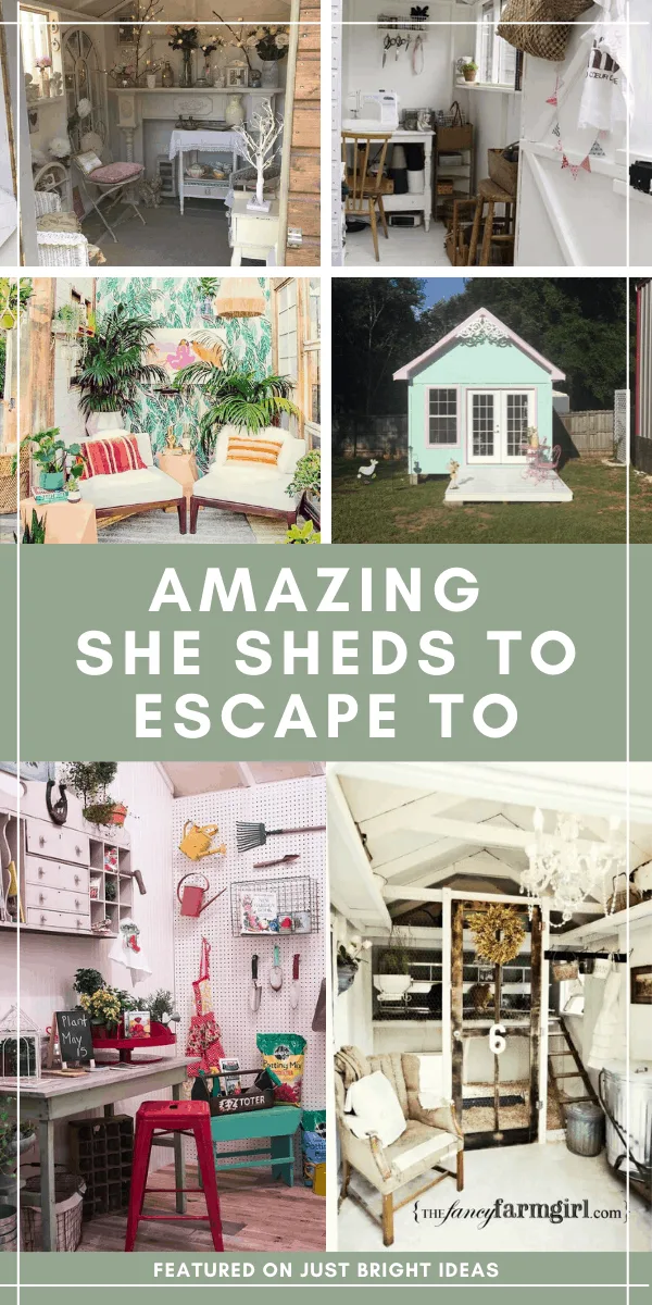 If you feel like you need a place to escape to you need to build one of these DIY she sheds in the garden! So many great ideas - including a craft room!