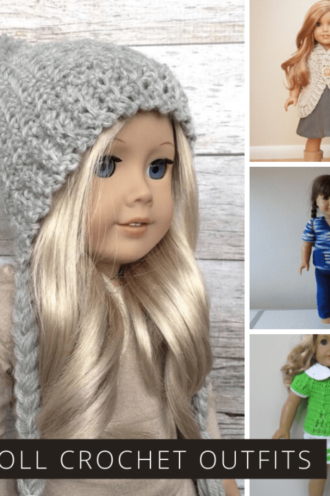 The cute crochet patterns can be used to make outfits for your American Girl or other 18 inch doll. Everything from bathing suits to wedding dresses!