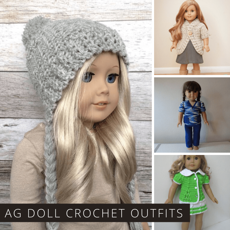 The cute crochet patterns can be used to make outfits for your American Girl or other 18 inch doll. Everything from bathing suits to wedding dresses!