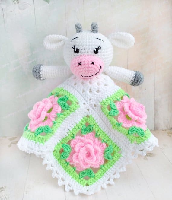 Amigurumi Cow Snuggle Toy Blanket Crochet Pattern