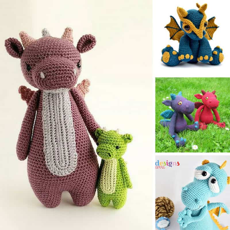 Toys & Games Stuffed Animals & Plushies Calais dragon Crochet dragon ...