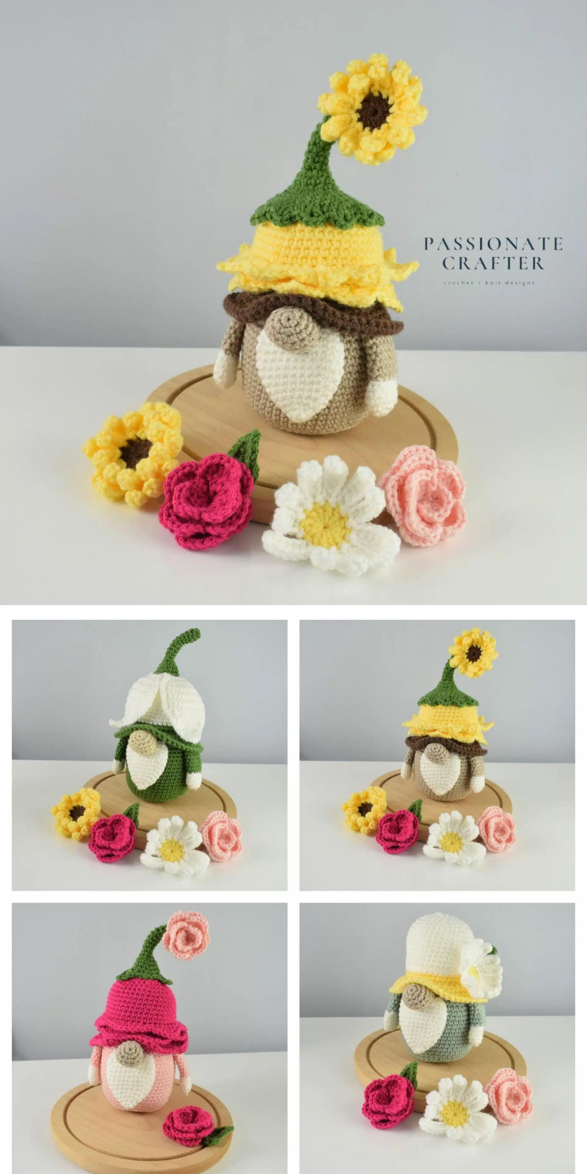 This sunflower gnome is perfect for adding a touch of whimsy to your home décor. He’s got a charming sunflower hat and makes for a fun and unique crochet project.