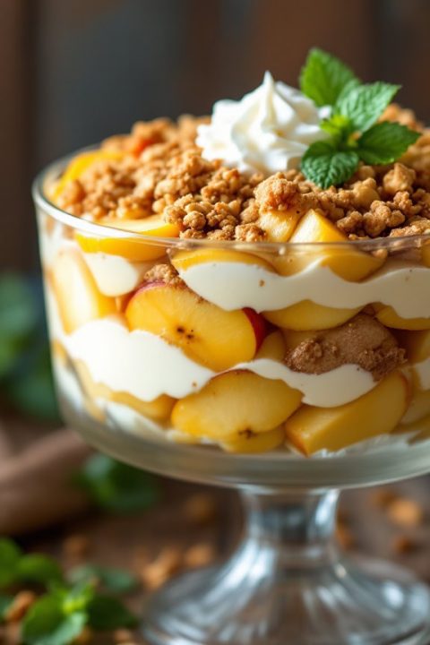 ?? This apple crumble trifle is the ultimate dessert! Soft, cinnamon-spiced apples meet velvety custard and crunchy crumble in every bite. Easy to make and guaranteed to impress! ?✨ #FallDesserts #AppleRecipes #TrifleInspo