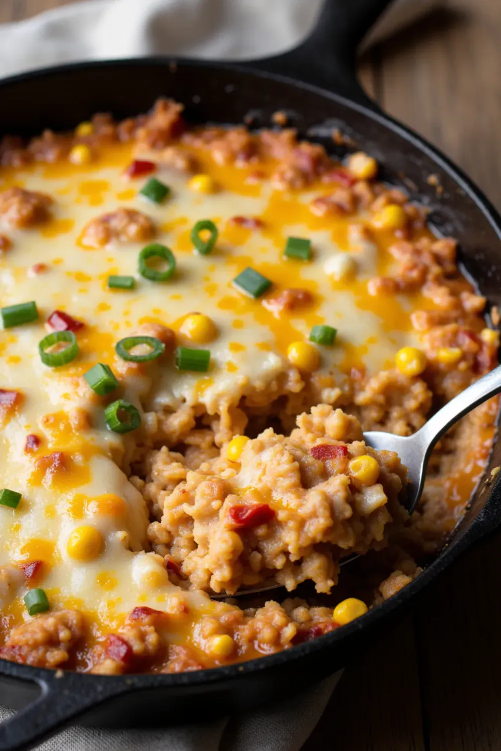 🍲 Recipes Using BBQ Chicken turn leftovers into magic with this cheesy, one-pan BBQ chicken and rice skillet bake!