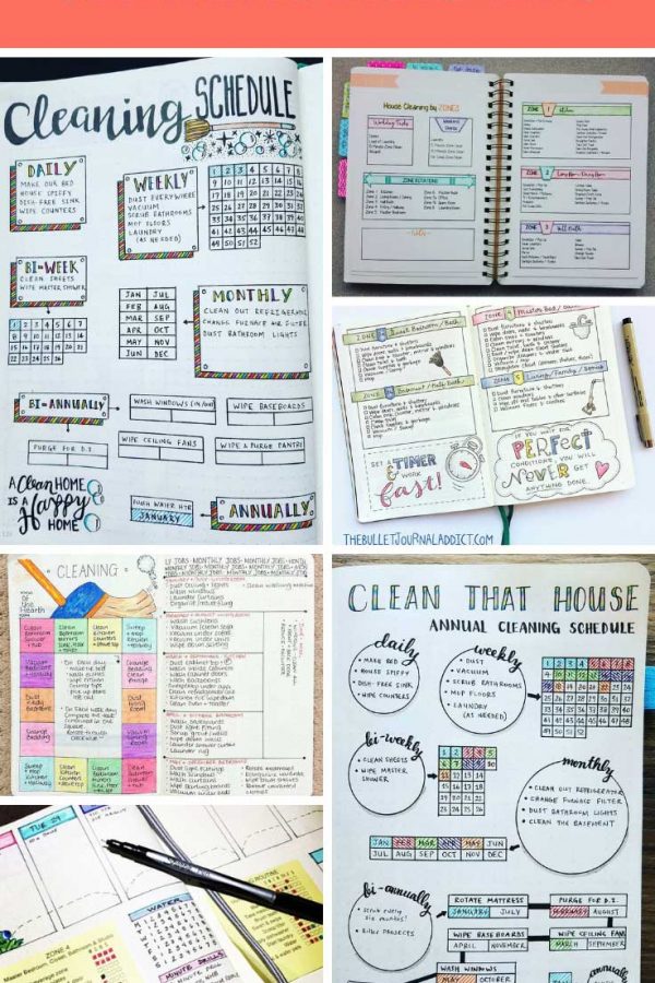 These BUJO cleaning schedules should help me get the chores under control!