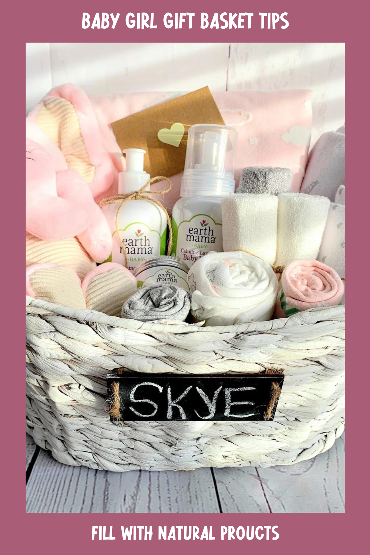 This sweet basket is filled with cozy essentials in soft pastels. With an adorable pink plush elephant, gentle baby skincare products, and rolled-up blankets, it creates a soothing and practical gift for a new arrival.