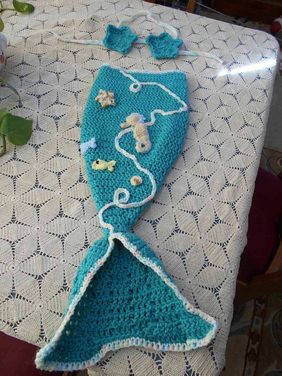 Baby Mermaid Crochet Cocoon and Tail