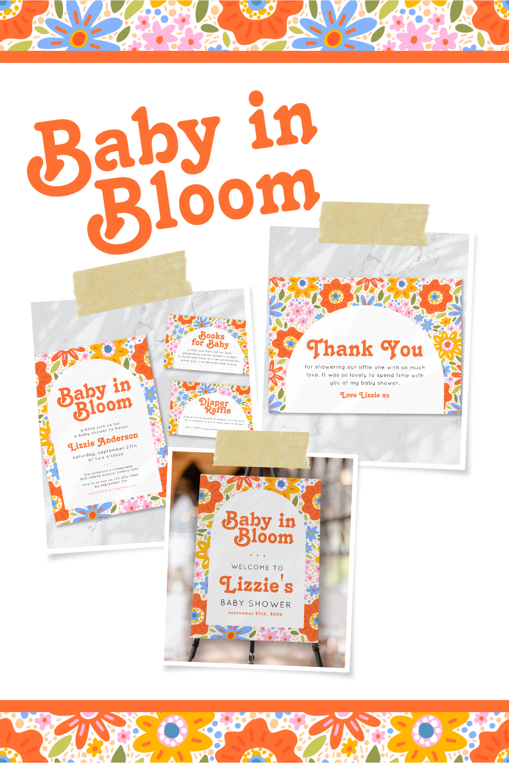 Celebrate the mom-to-be with a Baby in Bloom baby shower that is full of groovy retro vibes! 🌸✨ Think 70s-inspired florals, pastel colors, and vintage decor that bring a fun and funky touch to this flower-filled celebration. #BabyShowerIdeas #GroovyBaby #RetroBabyShower