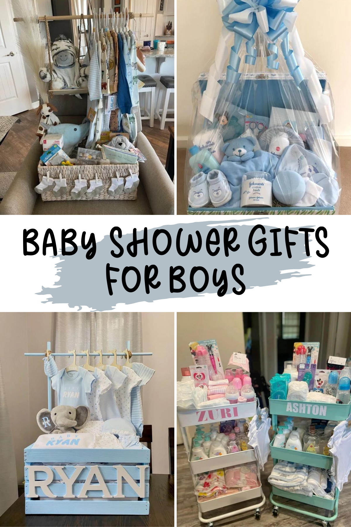 Get inspired with these baby boy gift basket ideas that make the ultimate thoughtful and stylish gifts! Whether it's a personalized cart or a cozy blanket-filled basket, each one is packed with love and practical items to help welcome the little one. #BabyBoyGifts #GiftBasketIdeas #NewBaby