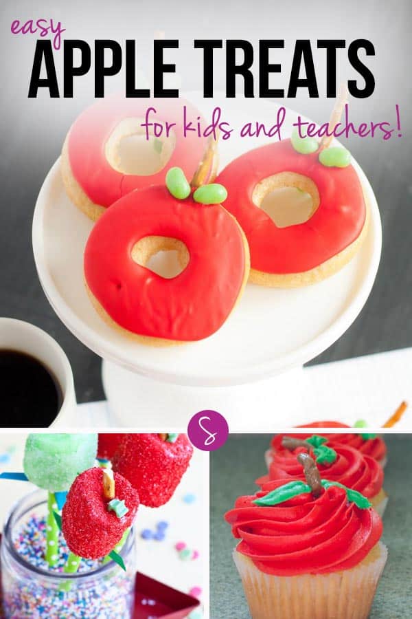 Easy Back to School Apple Treats for Kids: Give them to your child's teacher as an edible gift or eat them yourselves to celebrate the first day of school!