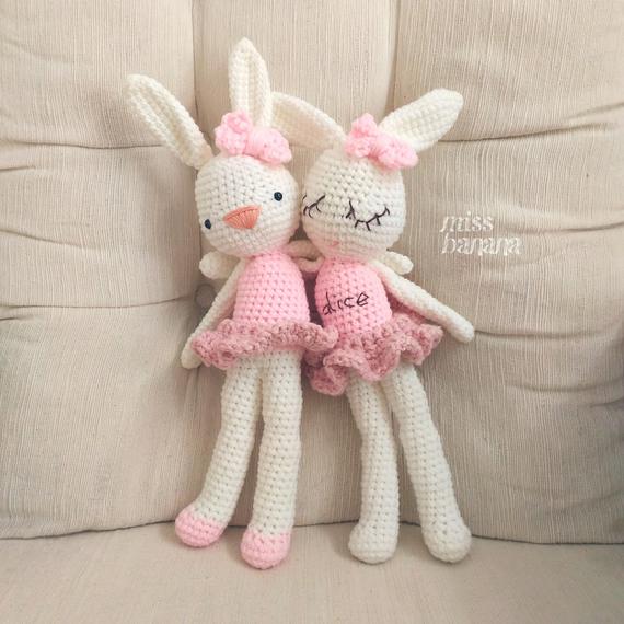 Rowena & Riley the Ballerina Rabbit Crochet Amigurumi Pattern