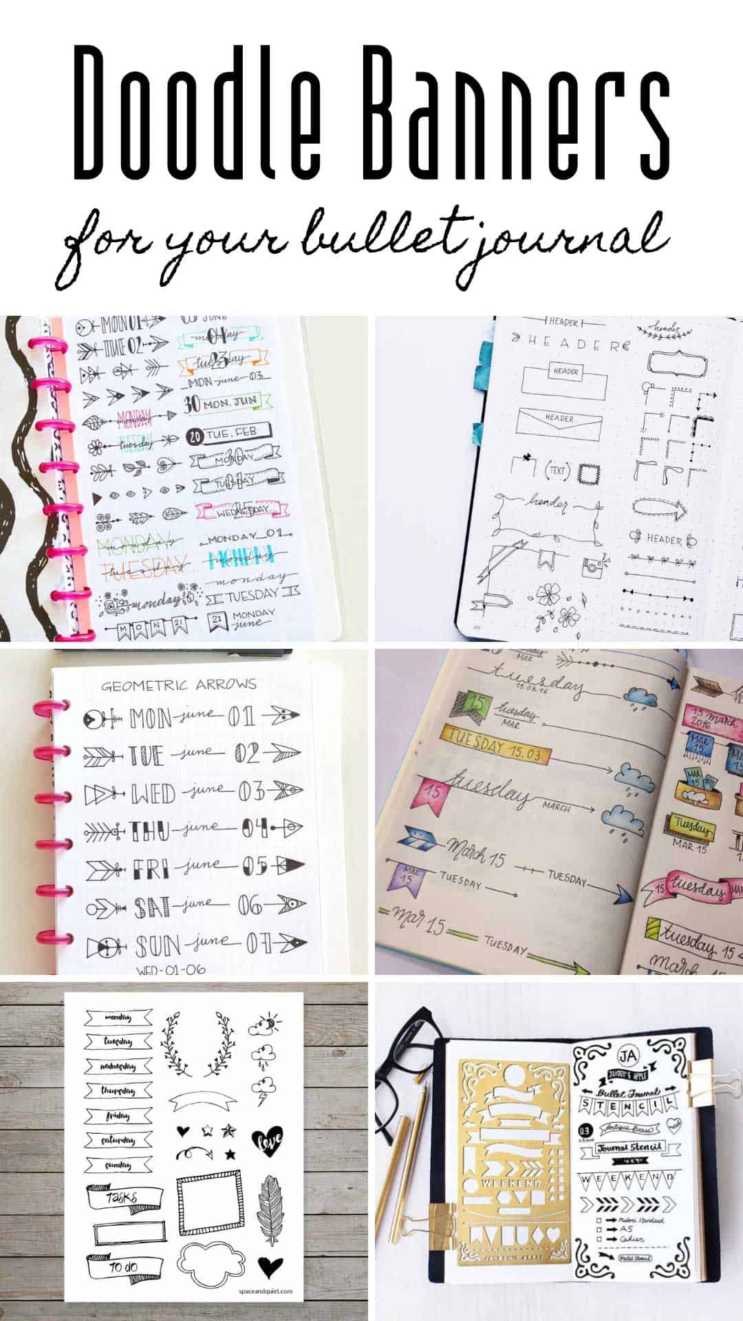 Looking for banners for you bullet journal? We've got some gorgeous ideas and tips on how to draw them! #bulletjournal