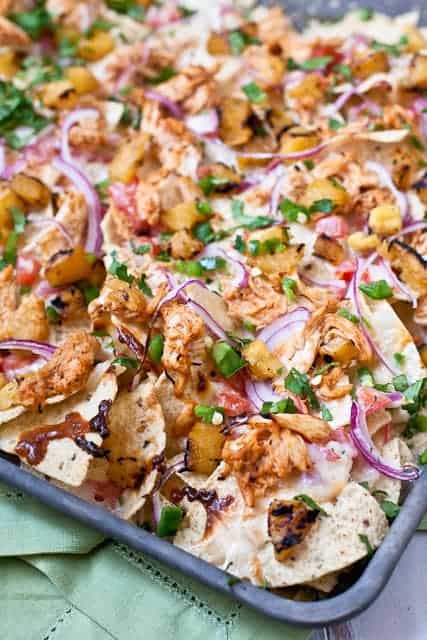 Barbeque Chicken and Grilled Pineapple Nachos Recipe