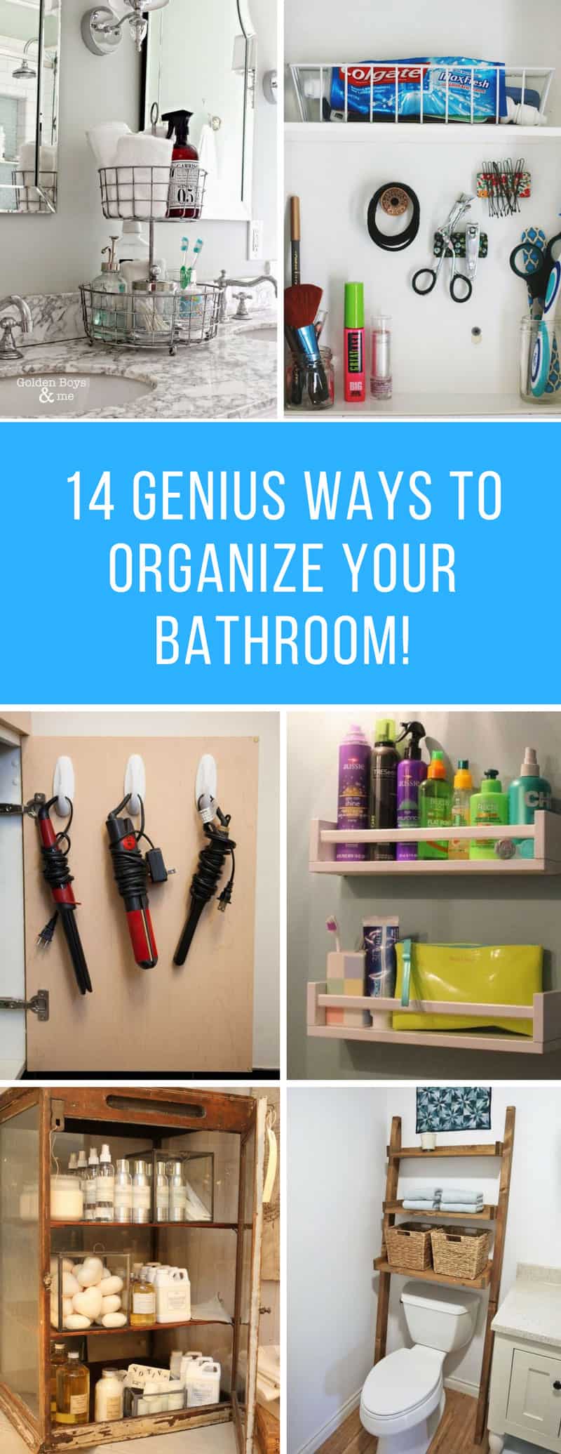 Bathroom Organization Ideas - So many genius hacks to restore your bathroom from chaos to calm! #organization #bathroom
