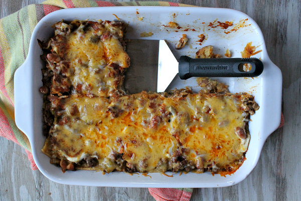  Beef And Bean Enchilada Casserole<