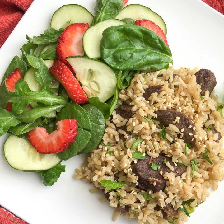 This Asian beef and rice dish is sure to become a regular on your family meal plan