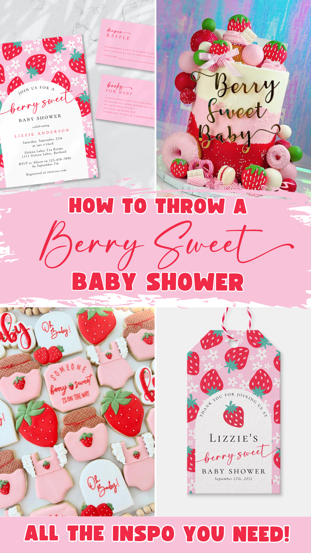 Celebrate the mom-to-be with a berry sweet strawberry baby shower! 🍓💕 From adorable strawberry-themed decorations to delicious desserts, this charming party idea is perfect for welcoming a little one. Get inspired with cute treats, fresh florals, and the sweetest details! #BabyShowerIdeas #StrawberryTheme #BerrySweetBabyShower